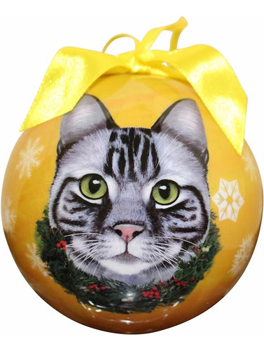 Bola De Navidad Con Diseño De Gato Atigrado