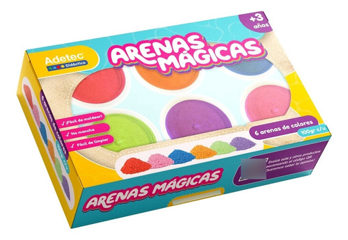 Arena Mágica 6 Colores Adetec 100 Gramos Cada Una No Tóxica