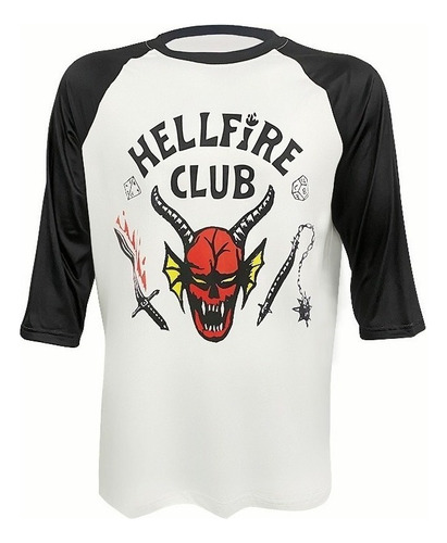 Polera Manga Corta Stranger Things 4 Hellfire Club