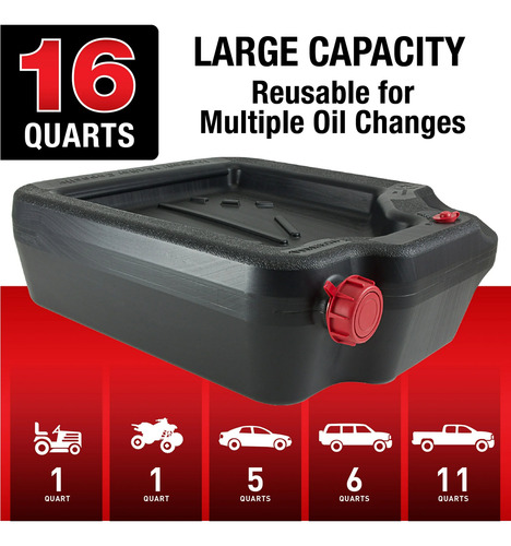 Hyper Tough Contenedor De Aceite Para Drenaje Automotriz Negro