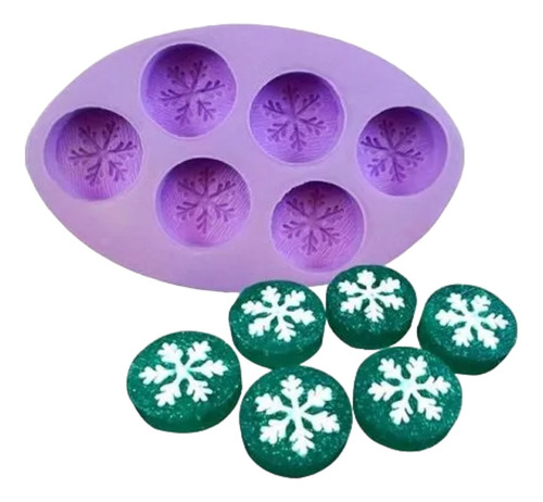 Molde Forma Silicone Rechaud Floco De Neve 6cav.