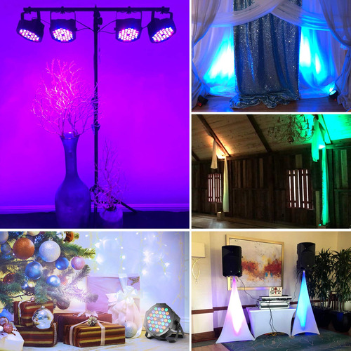 Luces Dj Par Led Rgb Con 7 Modos Y Mando A Distancia Paquete
