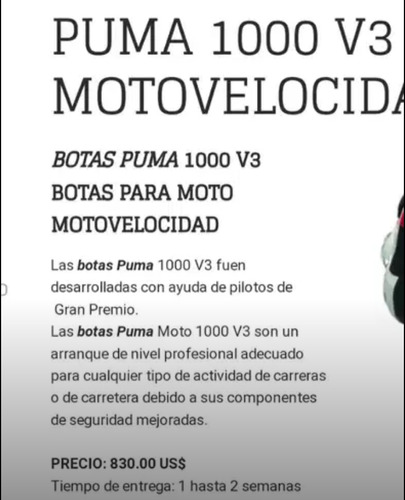 Botas Puma 1000 V3 Moto 