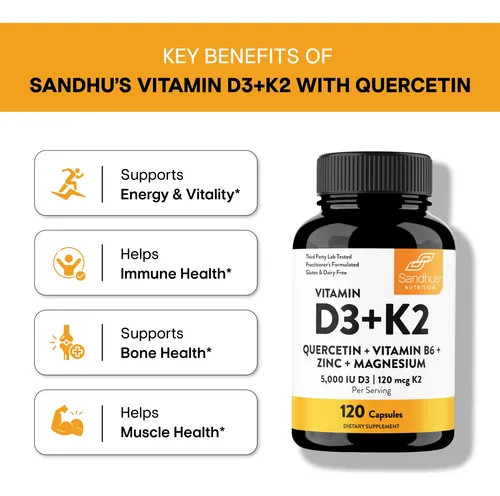 Vitamina D3 K2 5000 Ui Capsulas 120 Unidades | Magnesio, Vit