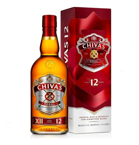 Whisky Chivas Regal 12 Años Botella Con Estuche 700 Ml.