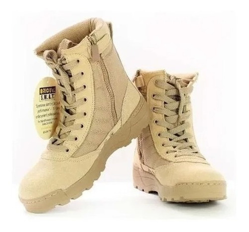 Bota Swat Táctica Militar Caza Coyote-negro Airsoft