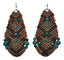Comprar Aretes Mujer Largos Grandes Tejidos Macramé Artesanales Moda