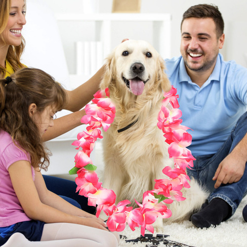 3 Guirnaldas Hawaianas De Leis Con Flores Artificiales Para