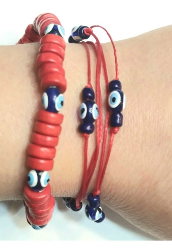 Pulseras Mujer/hom Ojo Turco  Hilo Rojo Envidia O Mal De Ojo