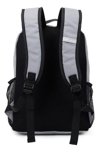 Mochila Head Urbana Porta Notebook Combinada Color Gris Diseño De La Tela Liso
