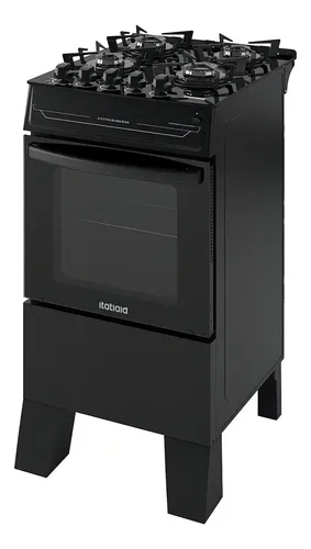 Fogão 4 Bocas Itatiaia Vidro Temperado Electra Glass Plus Preto 127/220v