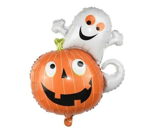 Globo Metalizado Halloween Calabaza Fantasma 75cm