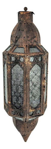Lanterna Marroquina De Parede Envelhecida 48x15cm Decorativa