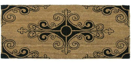 Felpudo Francés Fleur De Lis, 24 X57 , Negro/marrón