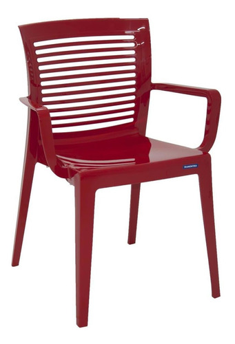 Cadeira Tramontina Victória Vermelha Braços/encosto Vazado