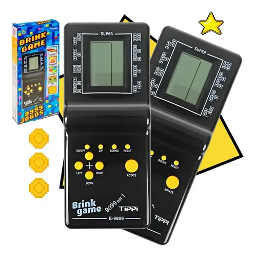 Kit 2 Mini Video Games Portáteis 9999 Em 1 Retrô Clássico Tela Lcd Brinquedo Retrô Infantil E Adulto Game Portátil Kizumba