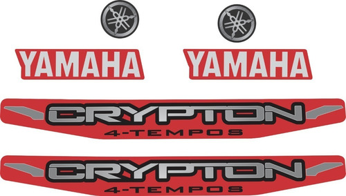 Faixa Kit Adesivos Completo Yamaha Crypton 115 2011 Vermelha