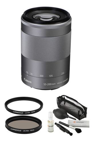 Canon Ef-m 55-200mm F/4.5-6.3 Is Stm Lente With Filters Kit