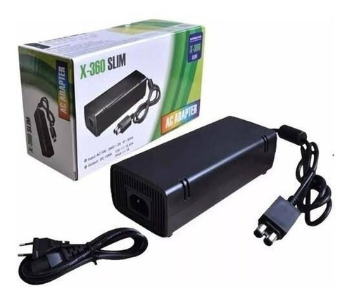 Fonte Para Xbox 360 Slim 2 Pinos Bivolt Cabo De Energia Biv Voltagem de entrada 110V/220V (Bivolt)