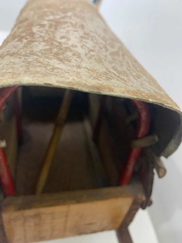Carreta Antigua, Madera Y Cuero De Colección (Usado)