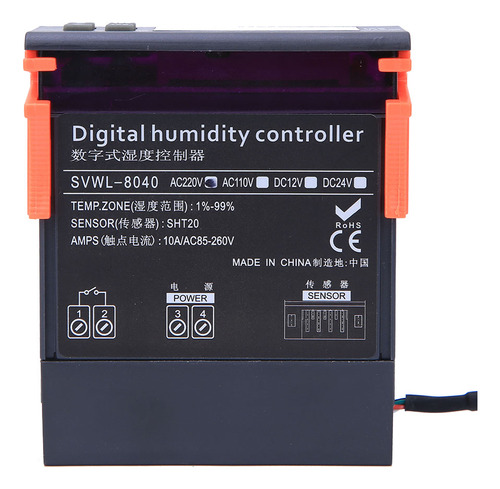 Control De Humedad Del Aire, 220 V, Rango De Led Digital, 1%