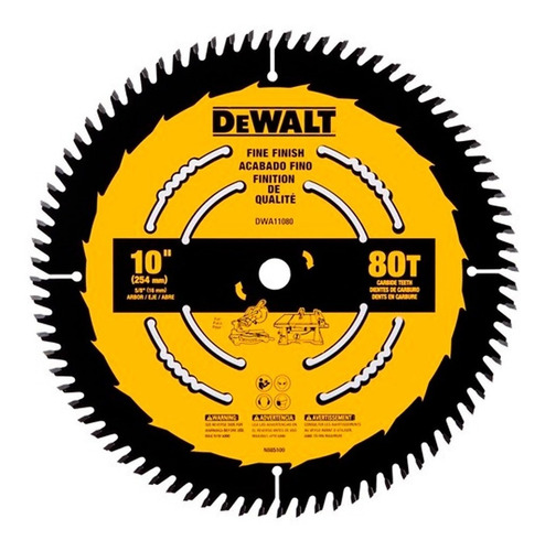 Disco de sierra circular 10 80 D Dwa11080 Dewalt con acabado Mdf