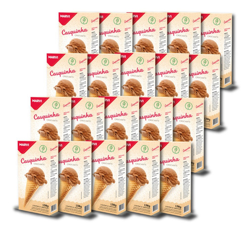 Imagem 1 de 5 de Kit Casquinha Sorvete Marvi 20 X 138 G (240 Cones)