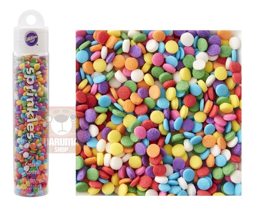 Imagen 1 de 5 de Sprinkles Comestibles Confetti Lentejuela Multicolor Wilton 