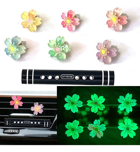 Luminous Cute Cherry Blossom Car Air Vent Clip Car Interior 