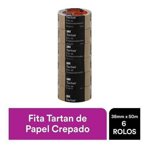 Fita De Empacotamento 3m Tartan 2564 38mm X 50m 6 Rolos