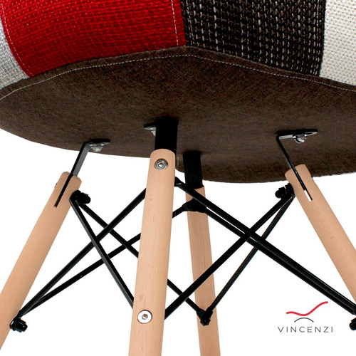 Imagen 3 de 6 de Silla Poltrona Vincenzi Eames Dublin Patchwork R4584