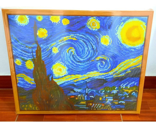 Imagen 7 de 9 de Kit Diamond Painting La Noche Estrellada Van Gogh Diamantes