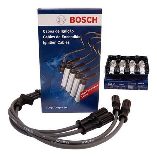 Kit Cabos E Velas Bosch Fiat Uno Palio 1.0 Fire Gasolina