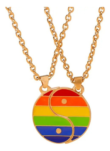 Collar Lgbt Yin Yang  Hombre Mujer Parejas Amigos 2 En 1