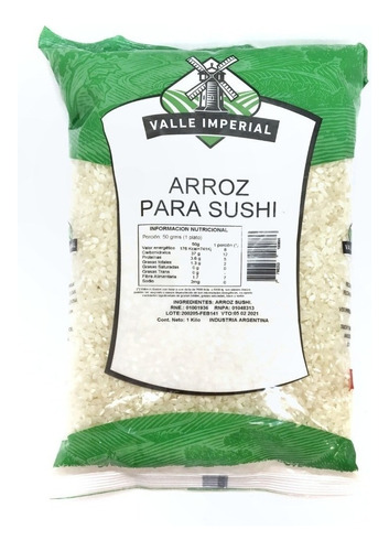 Arroz Para Sushi Valle Imperial 1 Kilo Argentina !