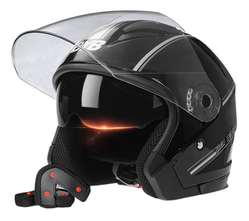 Casco De Moto Abatible Con Doble Mica Para Motocicleta