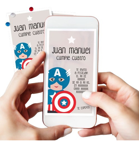 Tarjeta Invitación Cumpleaños Digital Superheroe Whatsapp