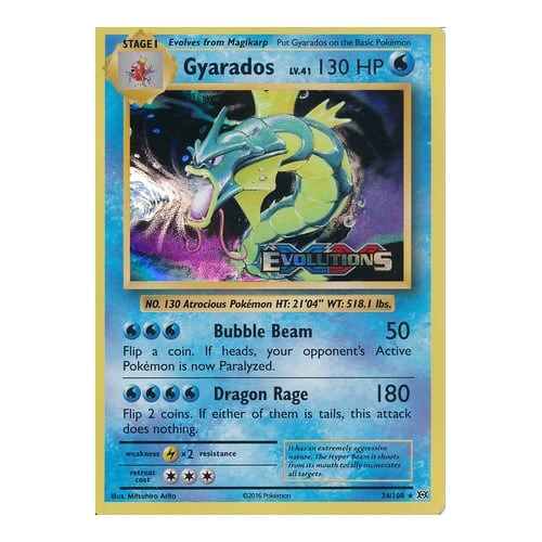 Gyarados Evolutions 34/108 Prerelease Promo Original