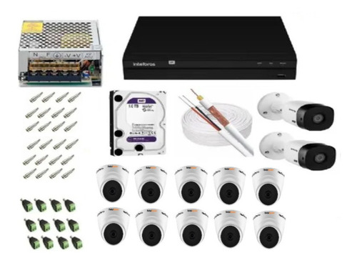 Kit Câmera Segurança Mhdx 1216 1tb 12 Câmeras  Intelbras