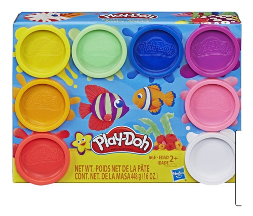 Imagen 1 de 3 de Play Doh Pack 8 Latas Colores Variados 