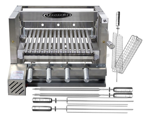 Churrasqueira Elevante Grill 60cm Inox Motor 4 Espeto+grelha