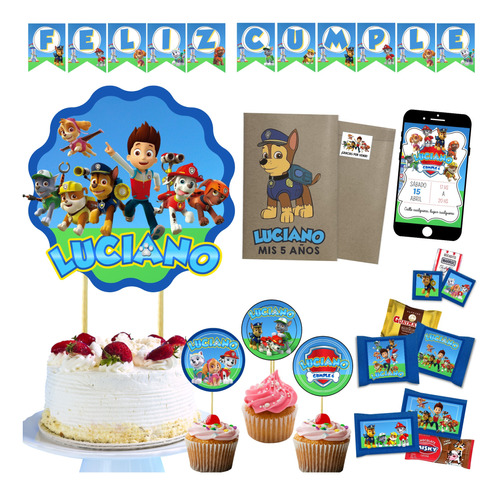 Paw Patrol Kit De Fiesta Para 25 Chicos Bolsitas Cotillon