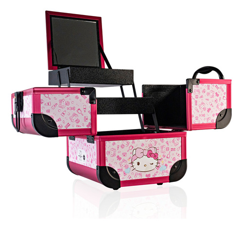 Hello Kitty Maleta Rosa Compacta Com Compartimentos Dbhk-02r