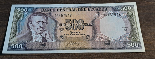 Ecuador Billete 500 Sucres 1988, Sin Circular.