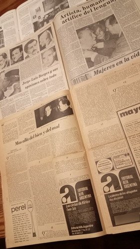 Lote 9 Suplementos Notas Borges La Maga Viva Clarín Ceal (Usado)