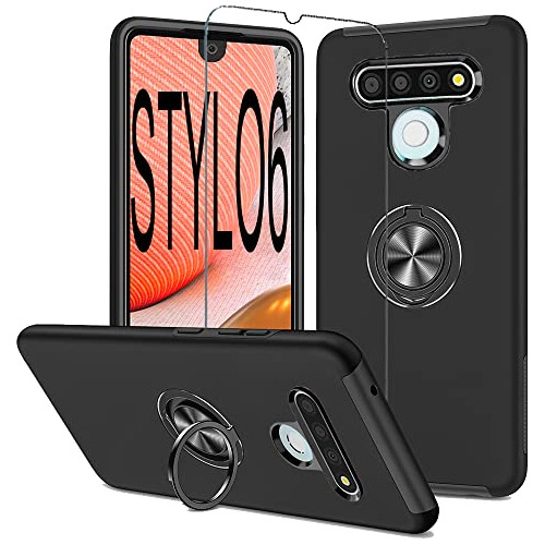 Funda Para LG Stylo 6 Negro A Prueba De Golpes Protective-02