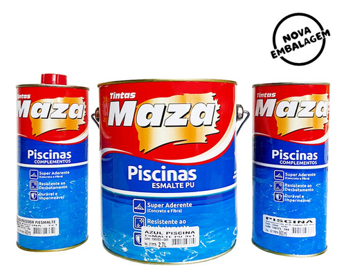 Tinta Para Piscina Azul Kit Pu Maza - 4,5 Litros