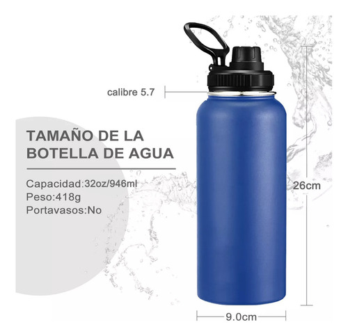 Termo Vaso Botella Acero Inoxidable Con Fría/caliente 32 Oz