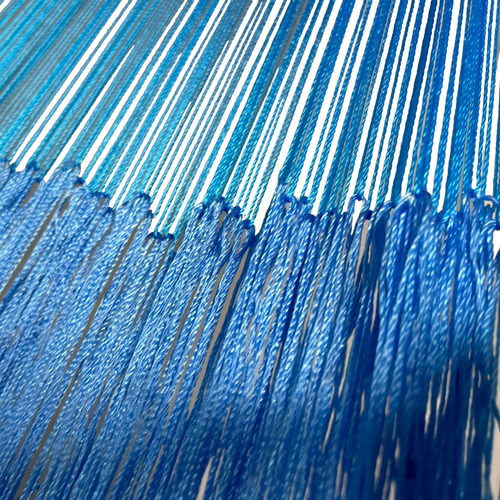 Imagen 5 de 7 de Hamaca Artesanal Maya De Nylon Alta Calidad Azul