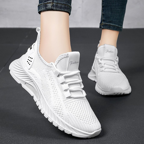 Zapatos De Tenis Elásticos Transpirables Moda Para Mujer